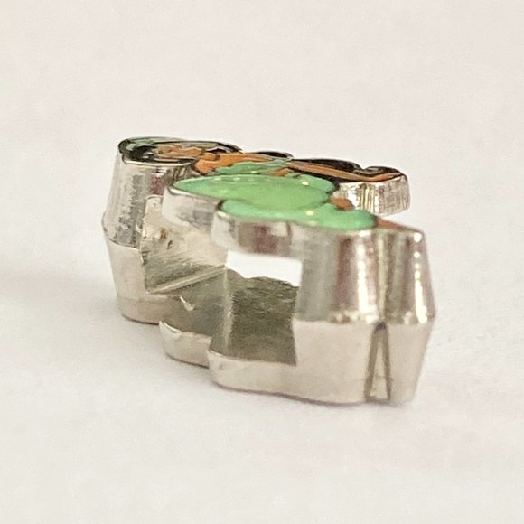 Vintage Disney Princess Jasmine Slider Charm Aladdin Signed Silver Tone Enamel - Picture 5 of 12